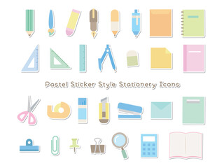 文具_パステルカラーステッカー