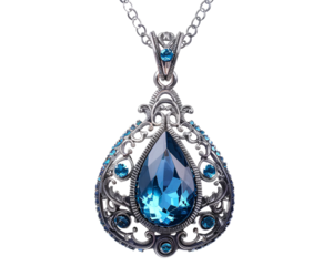  Elegant gemstone pendant necklace white background