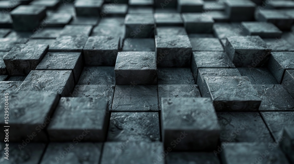 Aufkleber an intricate abstract composition of interconnected cubes creates a visually appealing background, r