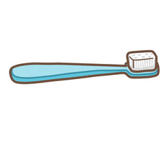 シンプルな水色の歯ブラシ