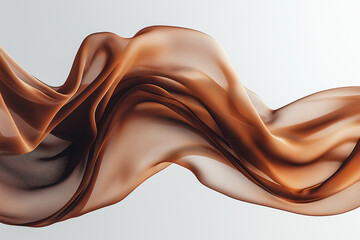 Elegant silk scarf in mocha mousse tones, featuring abstract ink-style patterns. Light and graceful, it appears to float, blending luxury fabric with artistic, fluid design elements