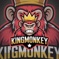 King Monkey Mascot Logo