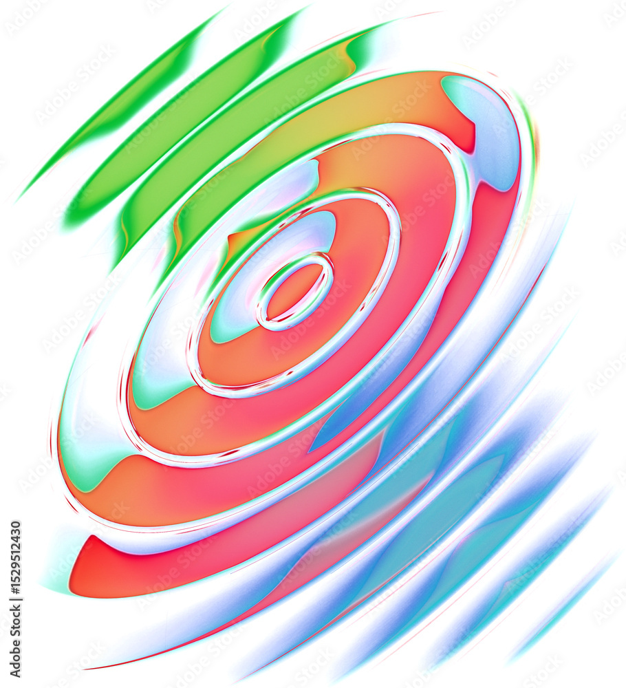 Poster abstract colorful font set with rainbow circles effect