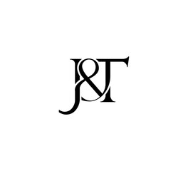Initial Letter Logo. Ampersand Symbol. Logotype design. Simple Luxury Black Flat Vector JT