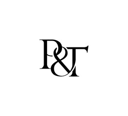Initial Letter Logo. Ampersand Symbol. Logotype design. Simple Luxury Black Flat Vector PT