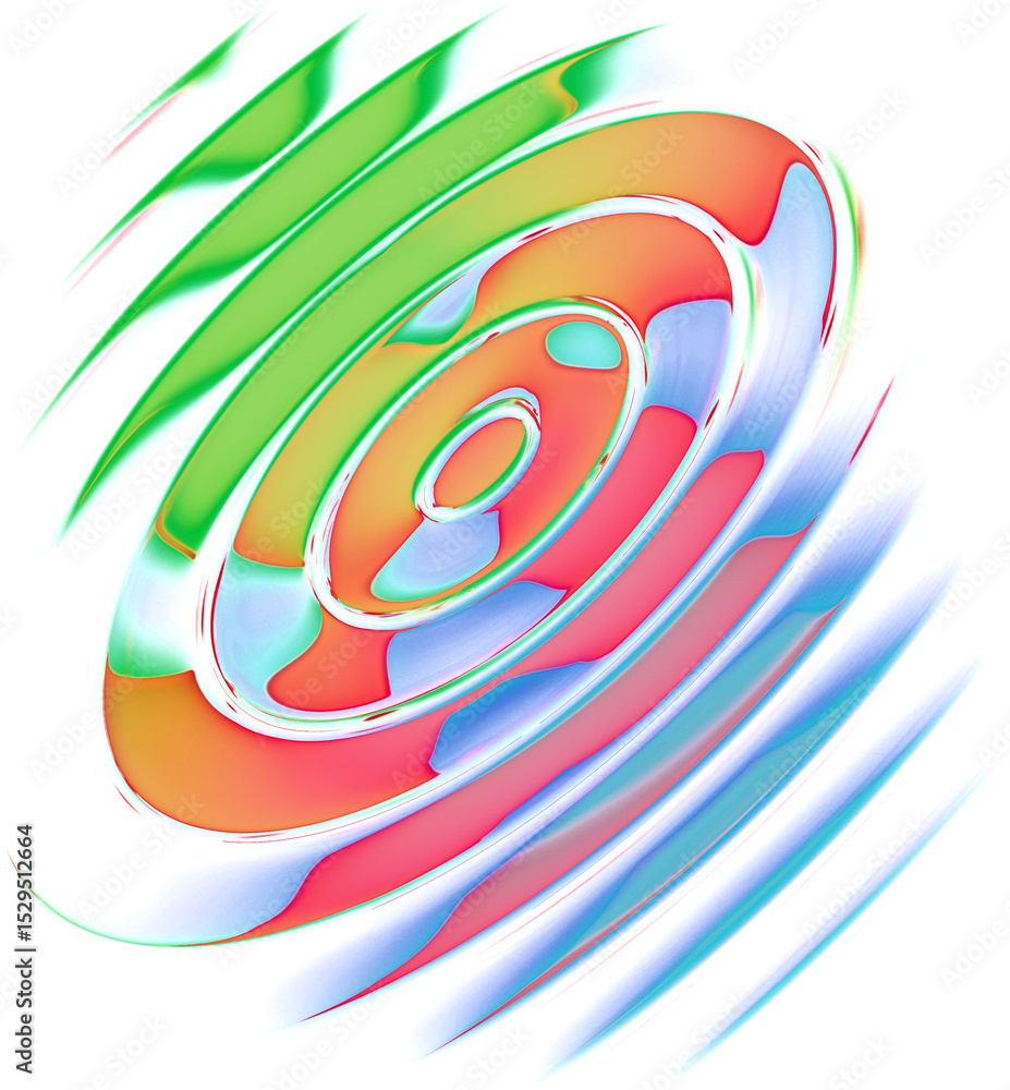 Poster abstract colorful font set with rainbow circles effect