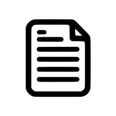 Minimal Black Line Document Icon for Files and Reports