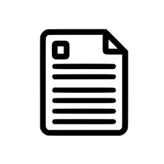 Minimal Black Line Document Icon for Files and Reports