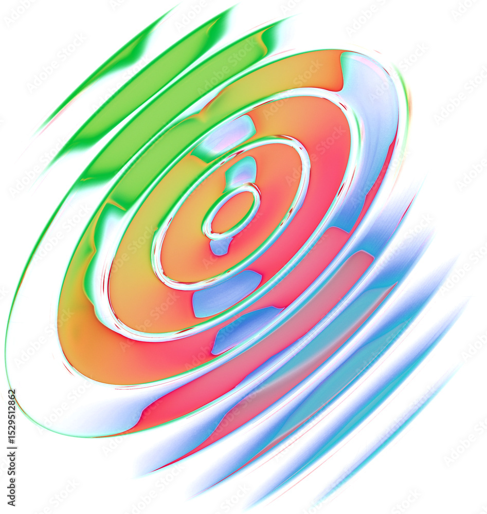 Poster abstract colorful font set with rainbow circles effect