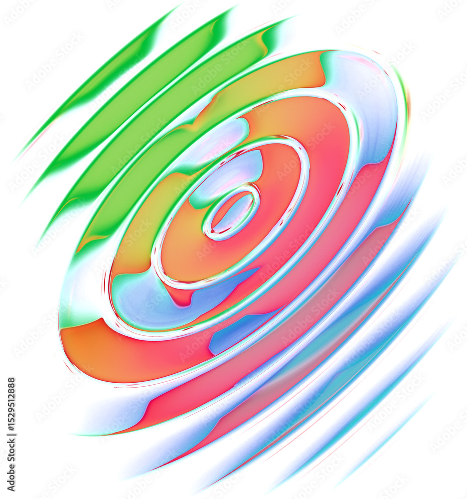 Poster abstract colorful font set with rainbow circles effect