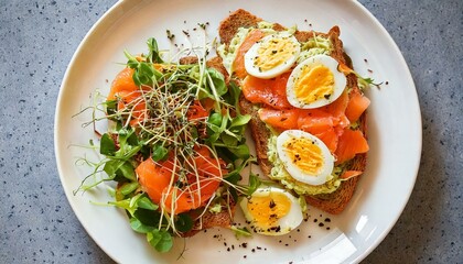 Delicious Smoked Salmon and Avocado Toast with Microgreens Recipe