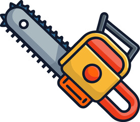 Chainsaw   vector icon white background 