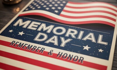 Memorial day card american flag remembrance and honor