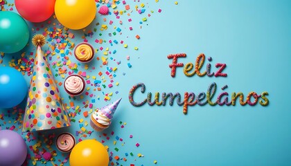 Feliz Cumplea?os Party Balloons Cupcakes