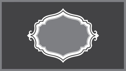 Elegant decorative frame vector isolated on gray background for invitations and greetings