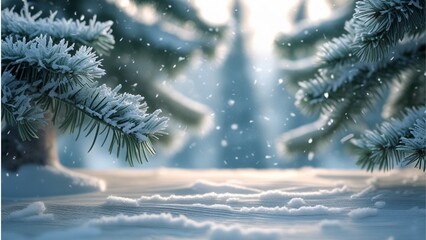 christmas tree in snow