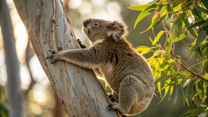Koala perched on a tree