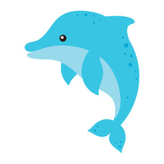 cute dolphin in flat style