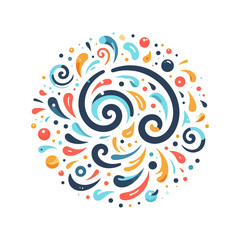 An abstract, colorful swirl design, ideal for websites or blogs seeking a vibrant, dynamic background or a playful graphic element.