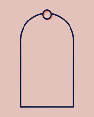 Minimalist arch frame vector illustration in pastel pink background with space