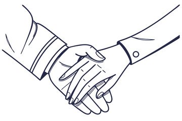 Fototapeta premium Intertwined hands unity partnership mutual respect flat design