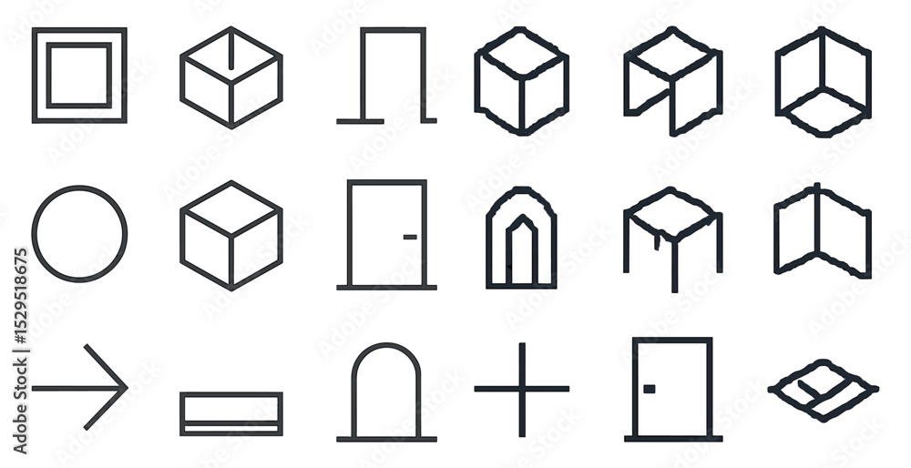 Poster 3d architecture icons set – buildings, structures, design elements