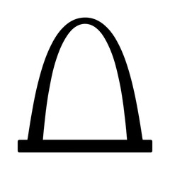 St Louis Gateway Arch icon representing iconic American monument with transparent background
