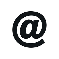 Obraz premium Black at sign, simple graphic for web design with space for copy