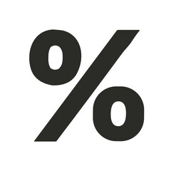 Percentage sign in bold black, finance or retail concept