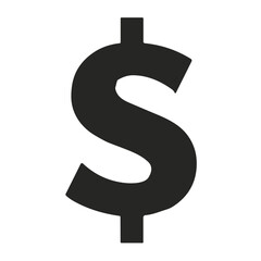 Dollar currency symbol in black and white, representing finance with room to copy