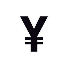 Fototapeta premium Yen symbol in black, financial concept, for blogs with space for copy