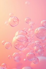 Floating translucent bubbles against a soft pink-orange gradient background