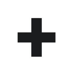 Addition sign, simple flat design, black and white, used for math concepts