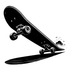 skateboard on black background