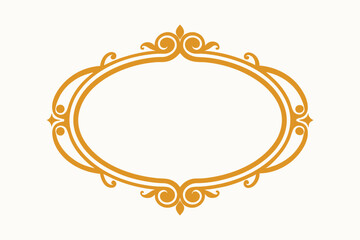 Ornate gold frame vector border with swirls for invitation and design