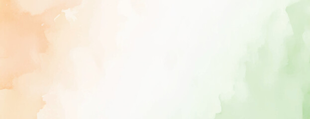 Abstract indian flag theme tricolor watercolor background saffron, orange, kesari, green, independence day, republic day, banner, 15 august, 26 january, Horizontal, Grunge, brush, stroke, vector,