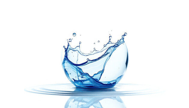 Water Drop Splash, Blue Liquid, Pure H2O, Refreshing Image
