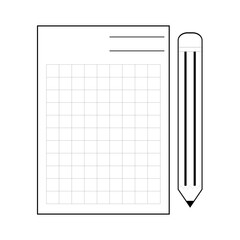 illustration of math book and pencil icon