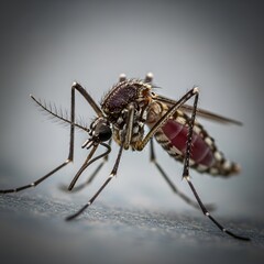 Close-Up Macro Photography of a Mosquito Detailed View of Insect Anatomy