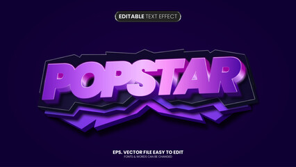 Popstar editable text effect