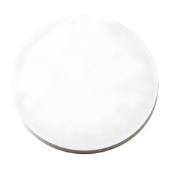 A pristine white circular disc provides a clean minimalist backdrop ideal for product displays design projects or as a simple graphic element for presentations and websites.