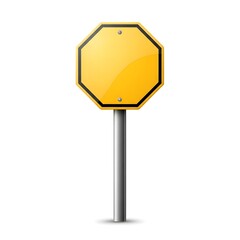 Blank Yellow Octagon Stop Sign  Perfect for Your Design Projects