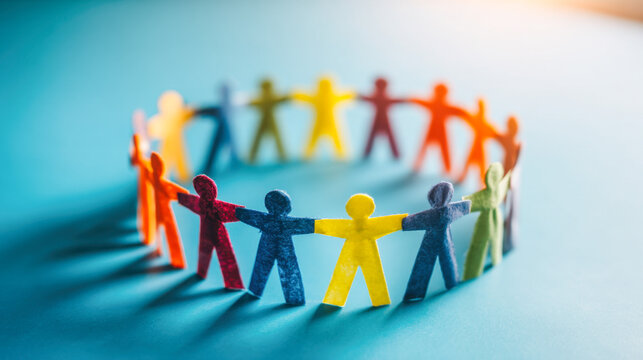 Colorful paper chain symbolizes unity and diversity in community