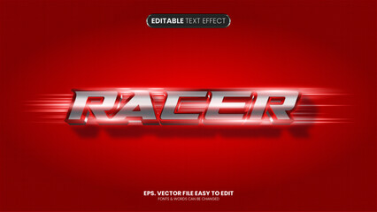 Race editable text effect in modern trend style