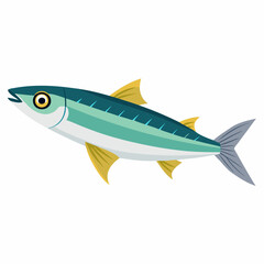 Vector illustration of anchovies on a white background featuring detailed textures and vibrant CMYK colors for