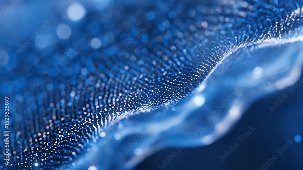 Poster abstract blue wave background with glowing light particles digital network and futuristic design for