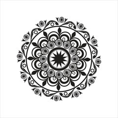 Premium Ethnic Mandala Pattern – Black and White Decorative Design
