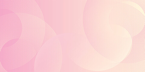 Minimalist banner background, pastel colorful, pink and yellow gradations. Circle effect style geometric, abstract background.