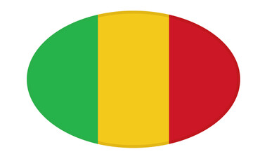 Mali flag ellipse shaped. vector	