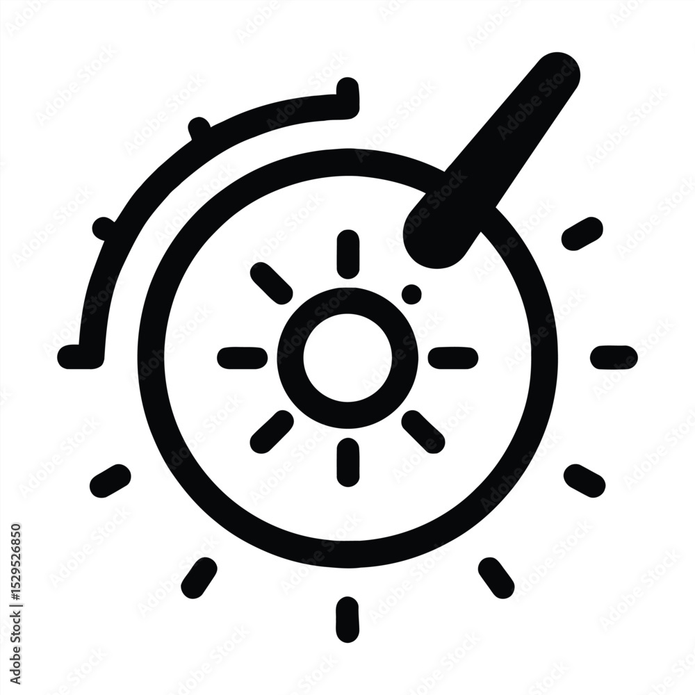 Poster sunlight control symbol: a captivating graphic featuring a symbol of the brightness. showcasing the 